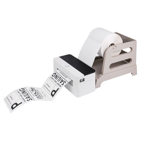 Imprimante d'Étiquettes d'Expédition 4x6 Noir et Blanc avec Grand Bac à Papier ZY910 Imprimante Thermique de Codes-Barres A6