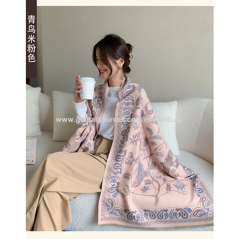 Elegant Cashmere Scarf Women Luxury Autumn Winter Air Condition Shawl  Classic Print Scarf Warm Pashmina Designer