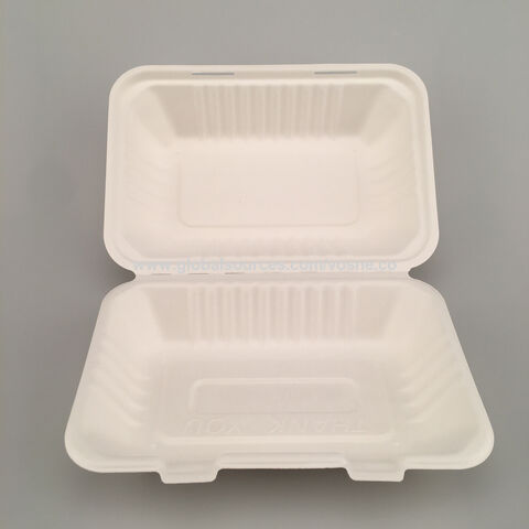 biodegradable 9*6 inch white clamshell packaging