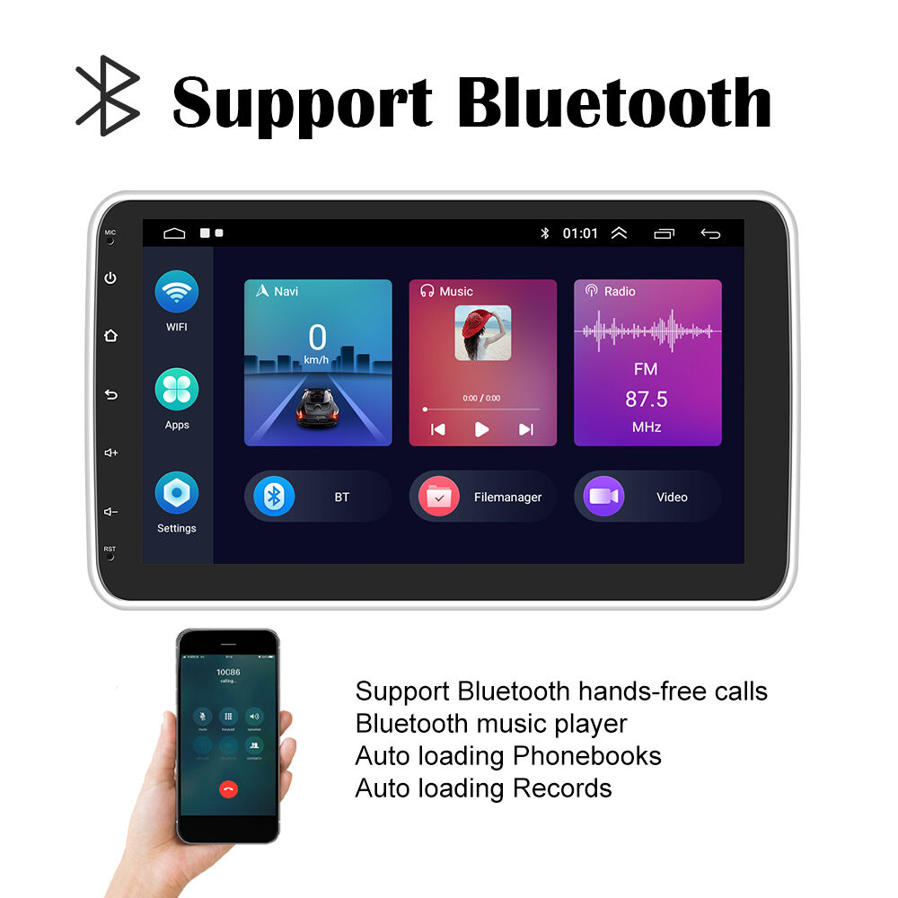 Hikity Autoradio 1 Din avec Apple CarPlay et Android Auto Autoradio  Bluetooth 5.1 à 7 écran