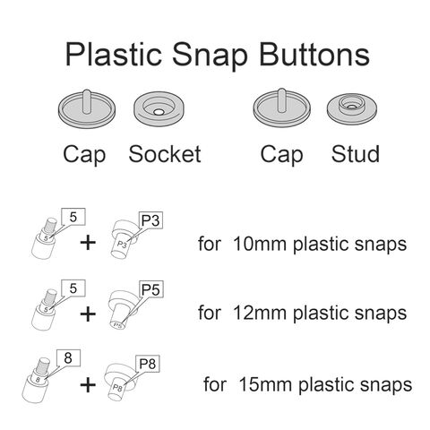 Plastic Snaps Moulds Hand Press Machine T3 T5 T8 snaps Moulds Snap Buttons  Dies