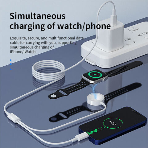 Chargeur 2 - en - 1 Compatible avec Apple Watch Series se / 8/7 / 6/5 / 4/3  / 2/1 pour câble de Charge sans Fil iPhone avec Adaptateur de Chargeur :  : High-Tech