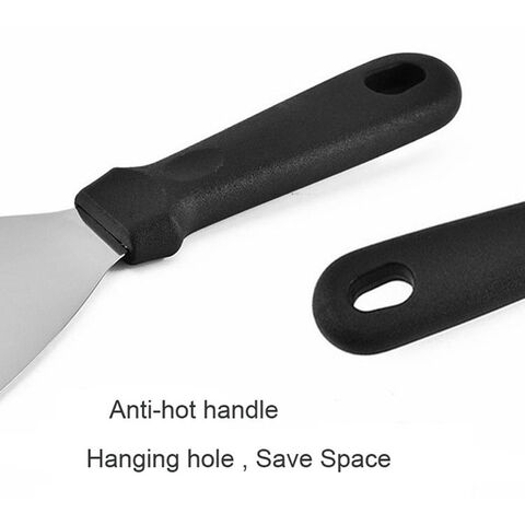 Ensemble de spatule et grattoir en métal - Kit d'accessoires pour plaque chauffante - Pinces de grill, spatule plate, retourneur de crêpes, turner à hamburger, ustensile en métal