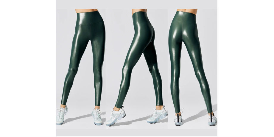 Buy Wholesale China High Quality Metallic Shiny Fabric Active Leggings  Workout Legging Yoga Metallic Fabric Fitness & Women's Leggings at USD 6.36