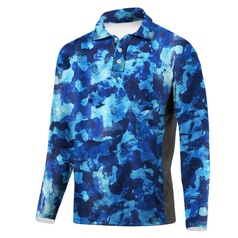 LRD Camisa de pesca de manga larga UPF 30 para hombre con botones