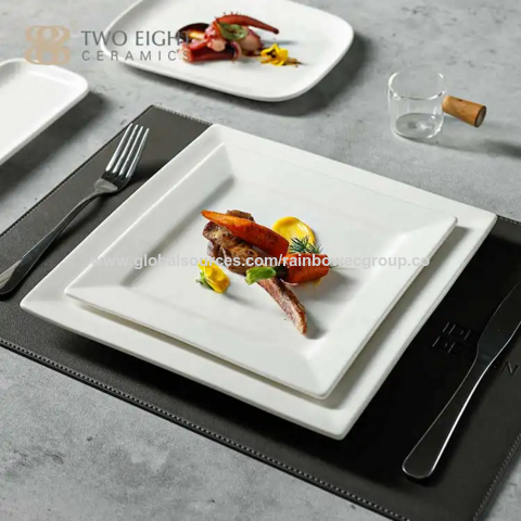 Vajilla Plato Cuadrado De Porcelana Plato Cuadrado Platos De