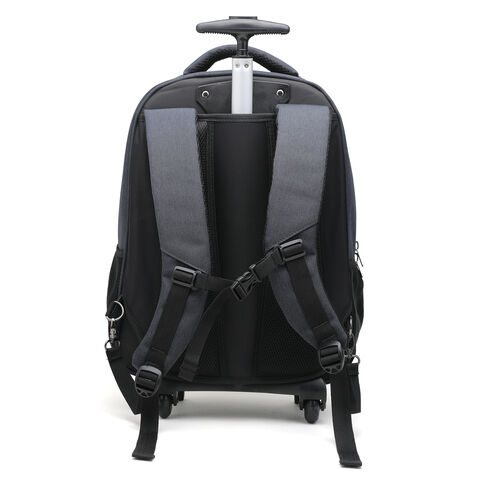 Custom water resistant travel business backpack rolling laptop bag wheeled back pack for men