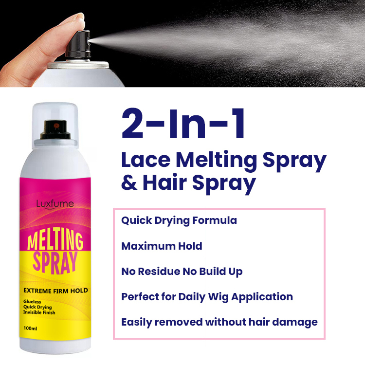 Luxfume Lace Melting Spray And Holding Spray 130ml - Melting Spray For Lace  Wigs Invisible No Residue Fast Drying Bonding Extreme Hold Lace Filter