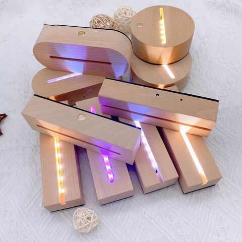 Good Quality Rechargeable Night Light Dimmable Beech Wood LED