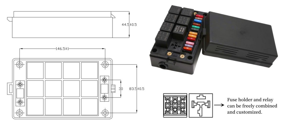 Buy Wholesale China Fuse Relay Box With 12 Slots Fuse Holder 8 Slots