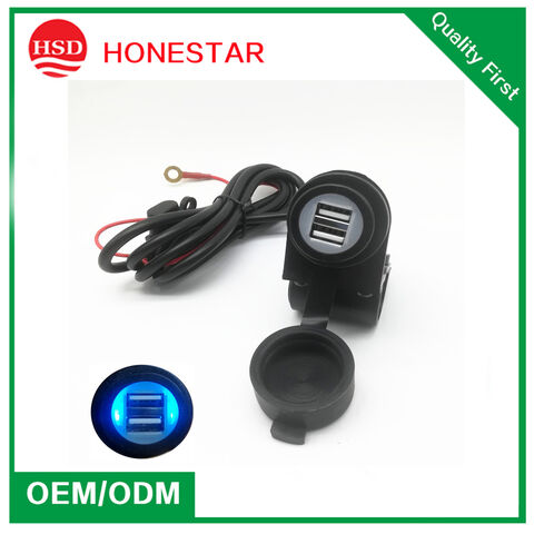 4.2A chargeur USB chargeur rapide chargeur USB double auto moto Affichage  LED à prise femelle avec interrupteur tactile - Chine Prise d'alimentation,  prise CC