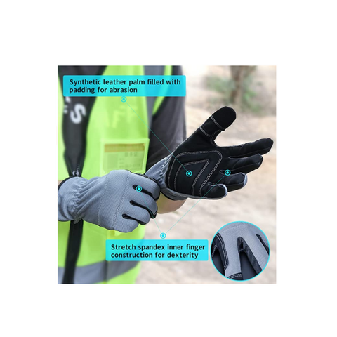 Leather work gloves for men Flexible Grip Real cowhide gardening gloves