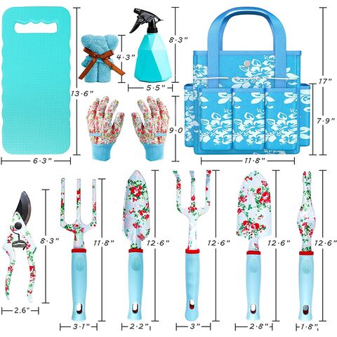 Floral Print Heavy Duty Gardening Tool Kit Floral Garden Tool Set For ...