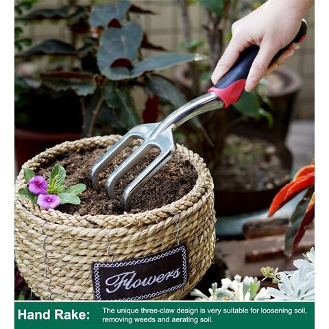 Ensemble d'outils de jardin, 3 pièces d'outils à main de jardinage robustes  en fonte d'aluminium avec poignée ergonomique antidérapante