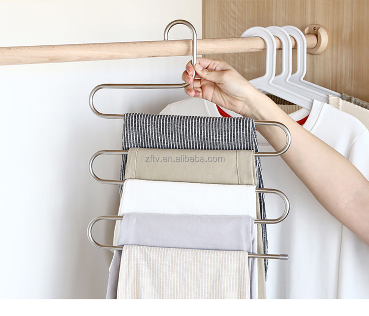 MORALVE Pants Hangers Space Saving - Hangers for Clothes Hanger Organizer -  Jean | eBay