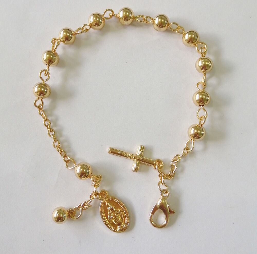 Tricolor Gold Plated Rose Rosary Bracelet – GoldDipped