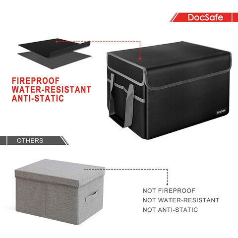 Fireproof Storage Box With Lock, Storage Organizer Anti-static Box