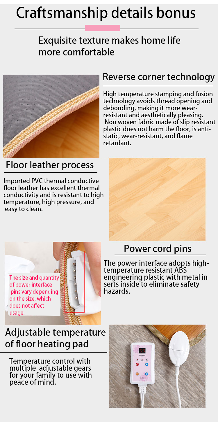 COZY, 60W, 1 Heat Settings, Portable Electric Heated Floor Mat