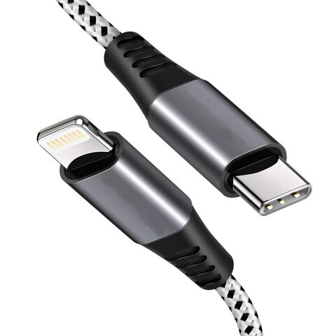 VENA Cable USB C a Lightning, 6 pulgadas, (certificado Apple MFI) 18 W,  carga rápida, carga rápida, cargador Apple trenzado de nailon compatible  con