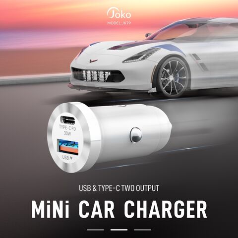 Konfulon Nouveau chargeur de voiture mini à double ports PD 20W + QC 3.0 - Charge rapide et efficace pour votre véhicule