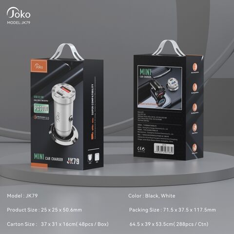 Konfulon Nouveau chargeur de voiture mini à double ports PD 20W + QC 3.0 - Charge rapide et efficace pour votre véhicule
