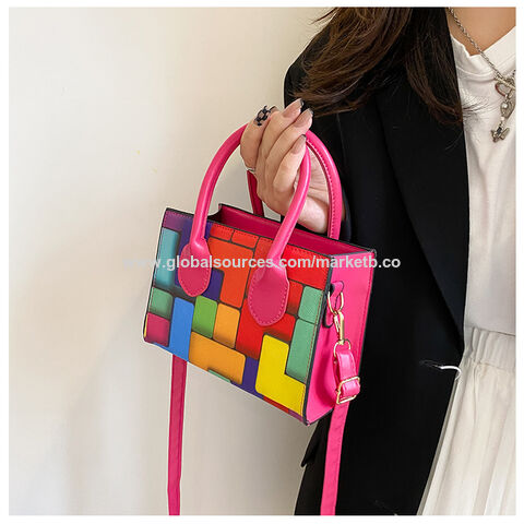 Crisscross and Striped Multicolored Wholesale Crossbody Shoulder Bag