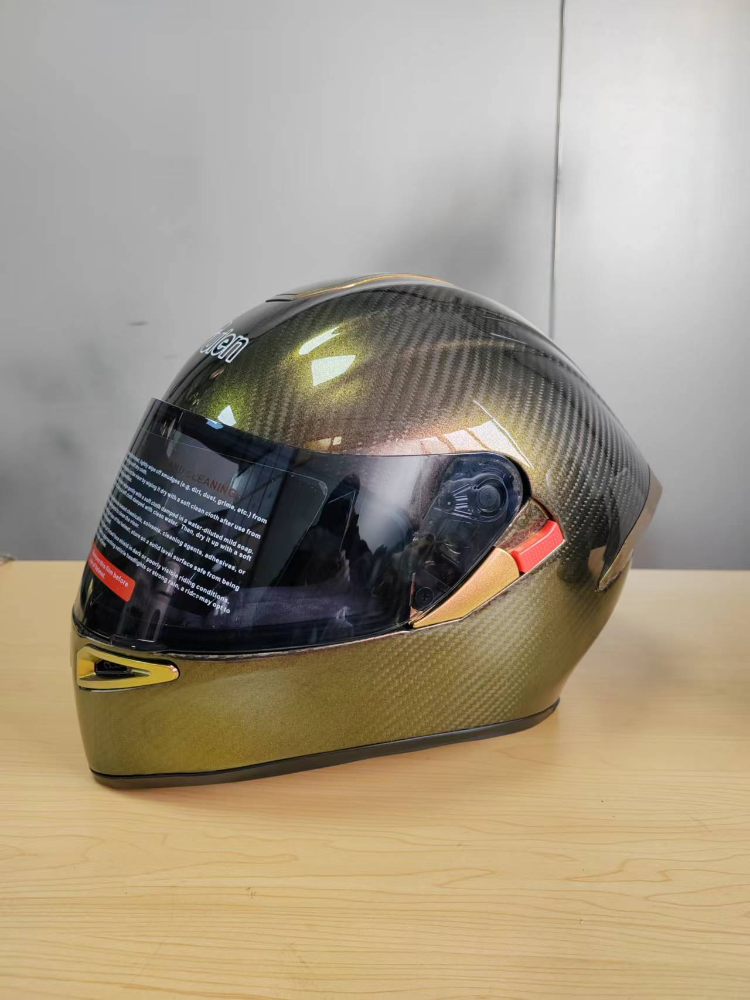 Carbon Fiber Full Face Motorradhelm Mit Spoiler - Bluetooth Ready, ECE-zugelassen