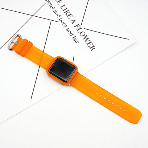Venta al por mayor 2 en 1 Correa de TPU transparente + Funda para iWatch 38mm 40mm 42mm 44mm - Bandas de Reloj al por mayor