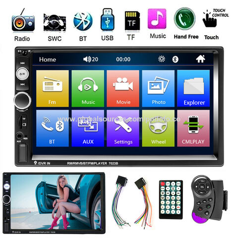 Comprar Podofo 1 Din 7 pulgadas Carplay Radio retráctil para coche  Universal D-Play Autoradio reproductor MP5 para coche FM Bluetooth coche  DVR TF/USB cámara de visión trasera