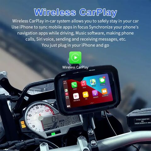 5Inch Moto GPS Navigation Motorcycle Carplay Mirror IPX7 Waterproof BT  Navigator