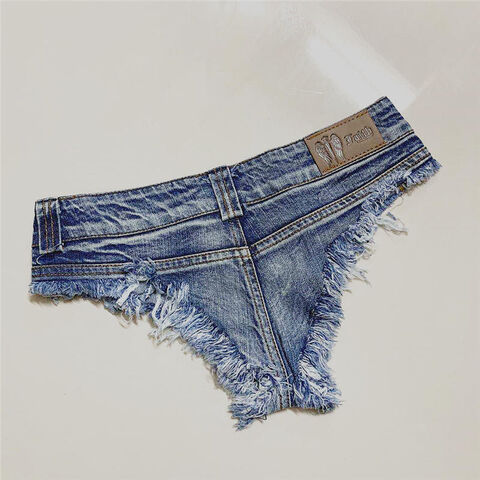 Women s Sexy Stretchable Distressed Frayed Hem Denim Short For