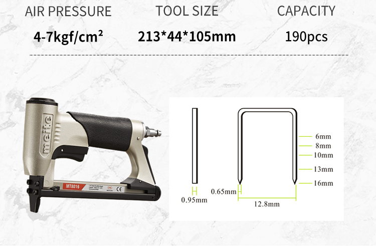 Durable Air Stapler Pneumatic Long Nose Staple Gun 22gauge For Furniture Fixtures Upholstery With Ce 7116l - View #3