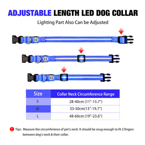 MASBRILL LED Dog Collars Flashing Light Up Dog Collar Rechargeable and  Safety Night Glowing Dog Collar for Small Medium Large Dogs Blue-S 