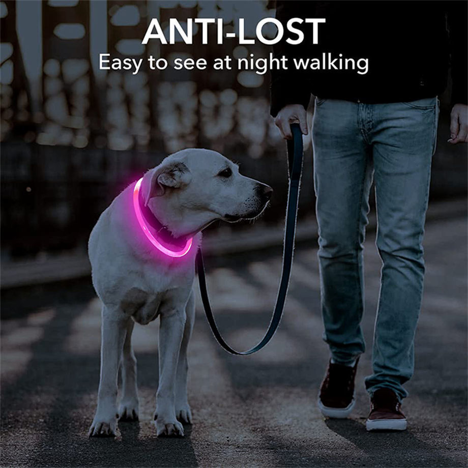 Custom Pet Supplies Led Dog Collar Luminous Soft Neck Collar Round Tube