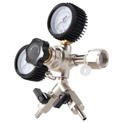 Dbgogo Dual Output CO2 Regulator For Kegerator - Triple Gauge CGA-320 With Safety Valve & Fittings