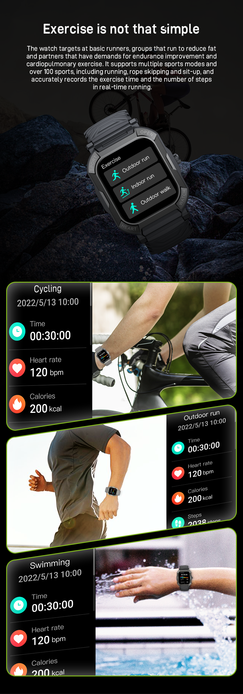 Buy China Wholesale Outdoor Sports Sos Smartwatch H30 Bluetooth Calling ...