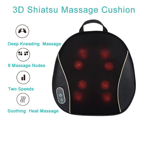 Electric Neck & Back Massager With Heat, Infrared Shiatsu Massage Pillow  For Shoulder & Waist, Deep Kneading Massage Cushion For Stress Relief,  Gifts