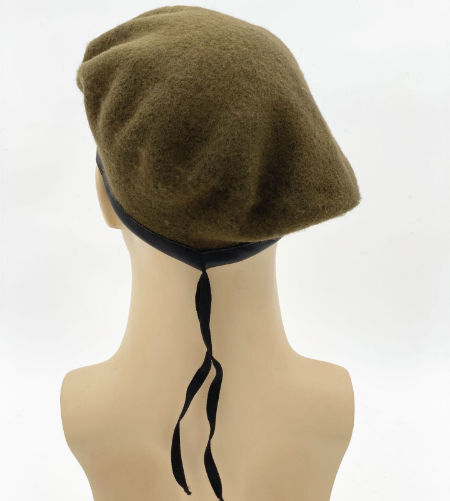100% Merino Wool Military Beret With Embroidered Logo, Breathable