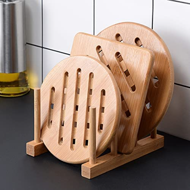 Buy Wholesale China Bamboo Hot Pads Trivet With Non Slip Heat Resistant