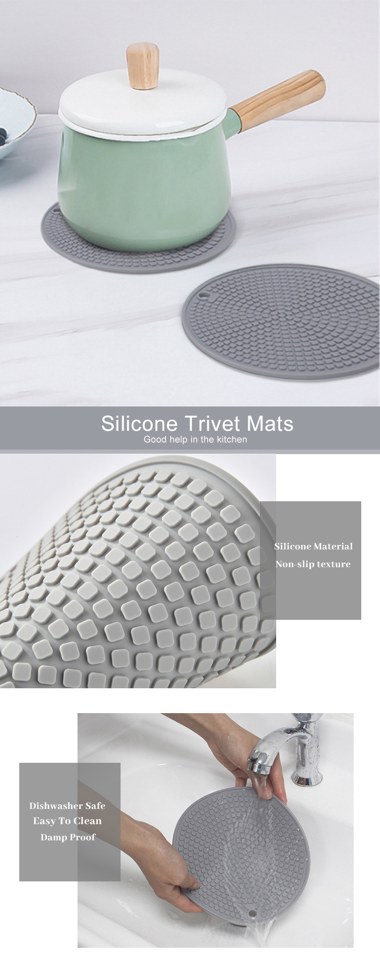 Buy Wholesale China Kitchen Utensil Heat Resistant Coasters Set Honeycomb Silicone  Rubber Dish Mat Silicone Coaster & Silicone Trivet Mats at USD 0.5