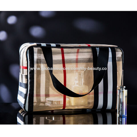 Buy Wholesale China Fashion Pvc Bag Makeup Pouches Travel Stripes Cosmetic  Bag Multifunction Storage Bag Plaid Toiletry Bag For Women & Cosmetic at  USD 1.1