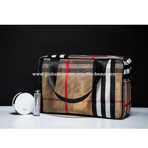 Buy Wholesale China Fashion Pvc Bag Makeup Pouches Travel Stripes Cosmetic  Bag Multifunction Storage Bag Plaid Toiletry Bag For Women & Cosmetic at  USD 1.1