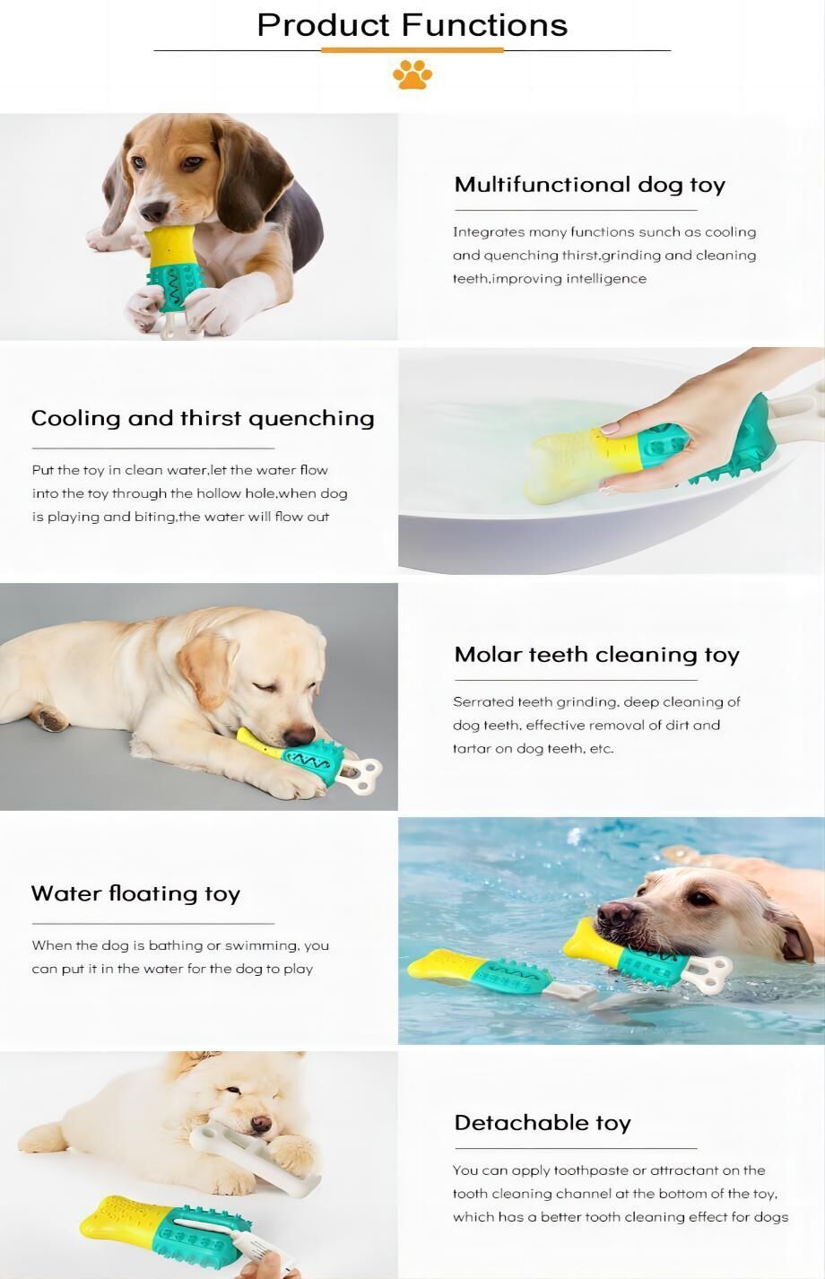 Moonshuttle Freeze IT! Popsicle Dog Chew Toy, Teeth Cleaning,  Chew-Resistant, Floating Dog Toy, Add Toothpaste, Perfect Summer Toy for  Dogs (Tropical