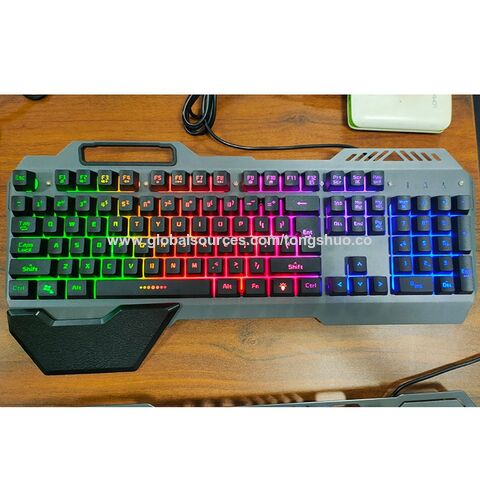 Clavier Gamer PC RGB Filaire USB 104 Touches avec Repose-Poignets pour Joueur