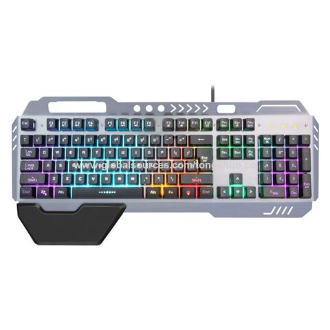 Clavier Gamer PC RGB Filaire USB 104 Touches avec Repose-Poignets pour Joueur
