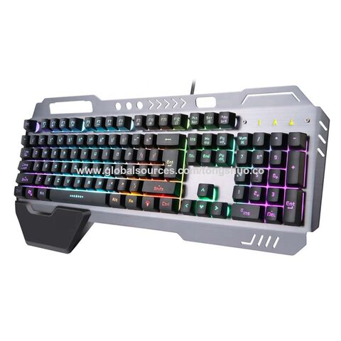 Clavier Gamer PC RGB Filaire USB 104 Touches avec Repose-Poignets pour Joueur