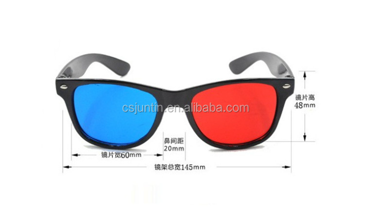 Two Color Mixed Popular Promion Gifts Plastic Red Cyan 3d Glasses - Buy ...