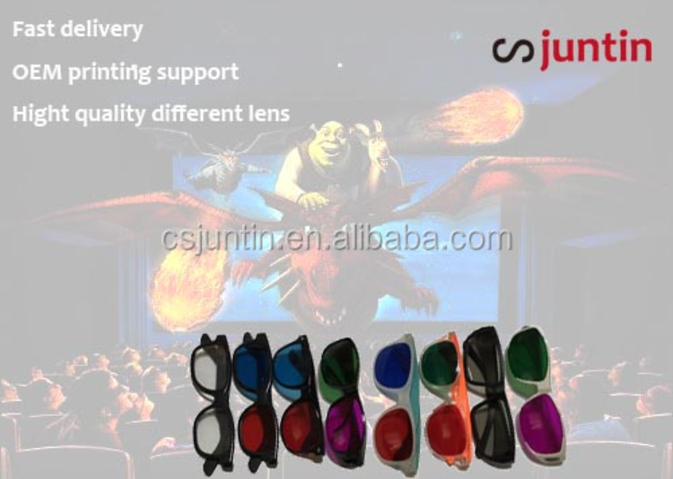 Two Color Mixed Popular Promion Gifts Plastic Red Cyan 3d Glasses - Buy ...