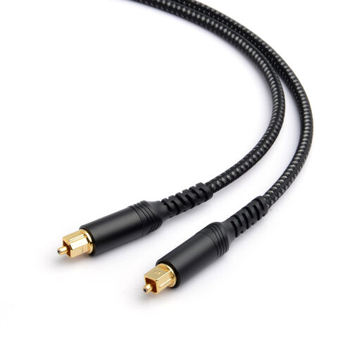 Digitales optisches Toslink-Audiokabel (bis zu 22,8 Meter, Glasfaserkabel, CL3-zertifiziert für die Installation in der Wand, 24K vergoldet)