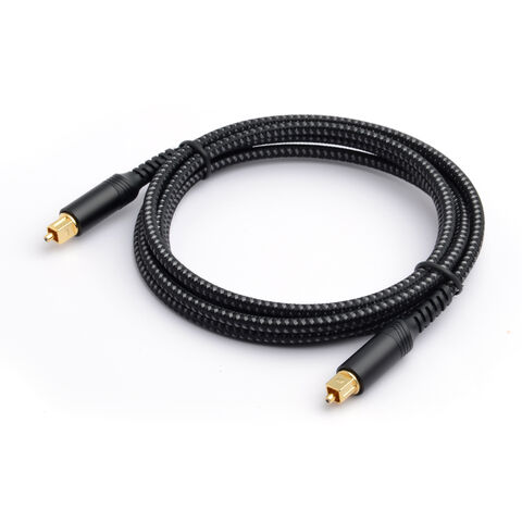 Digitales optisches Toslink-Audiokabel (bis zu 22,8 Meter, Glasfaserkabel, CL3-zertifiziert für die Installation in der Wand, 24K vergoldet)